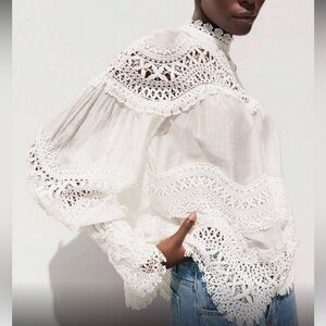 Elegant White Lace Women's Top